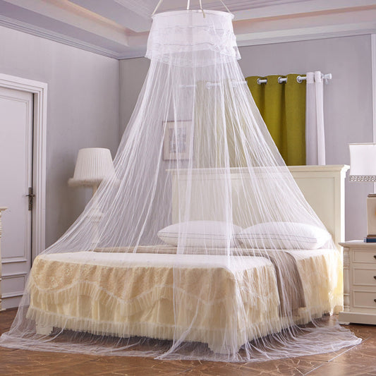 KTX-843859 European Style Hanging Dome Mosquito Net with Single Door Opening, Polyester Fiber Material