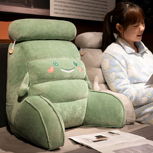 KTX-844819 Large Lumbar Support Cushion for Bedside, Sofa, and Dorm Use - Soft Silk Floss Fill in Various Colors