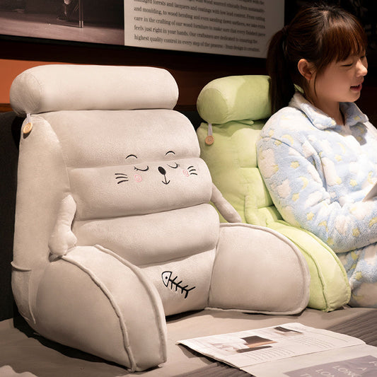 KTX-844819 Large Lumbar Support Cushion for Bedside, Sofa, and Dorm Use - Soft Silk Floss Fill in Various Colors