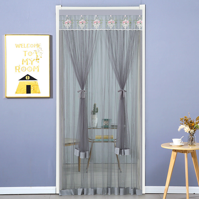 KTX-845715 Mosquito-Proof Lace Curtain - 90x200cm or 100x200cm, Velcro Style, Various Colors Available