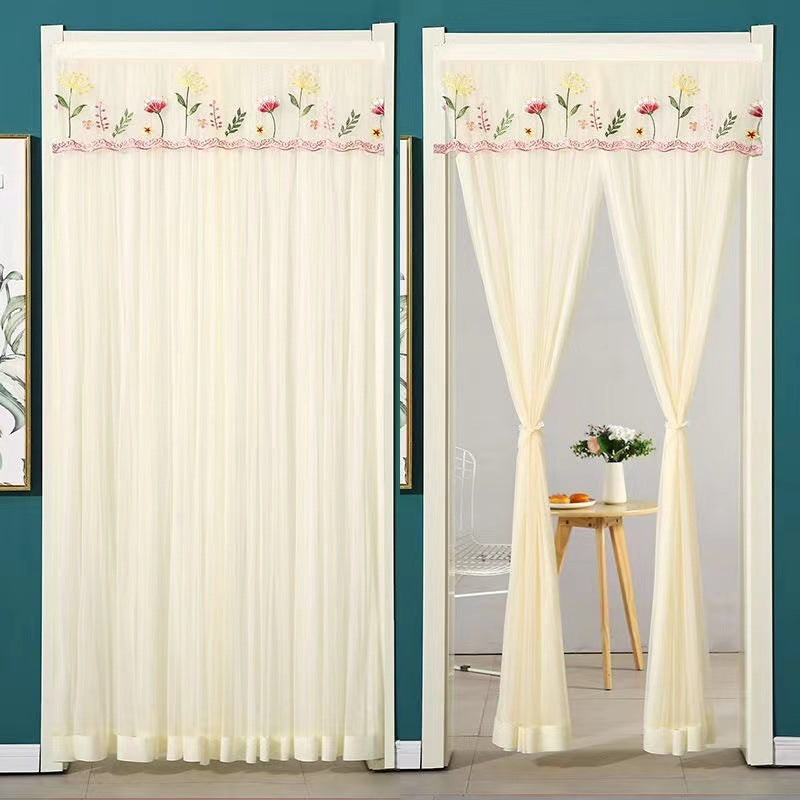 KTX-845715 Mosquito-Proof Lace Curtain - 90x200cm or 100x200cm, Velcro Style, Various Colors Available