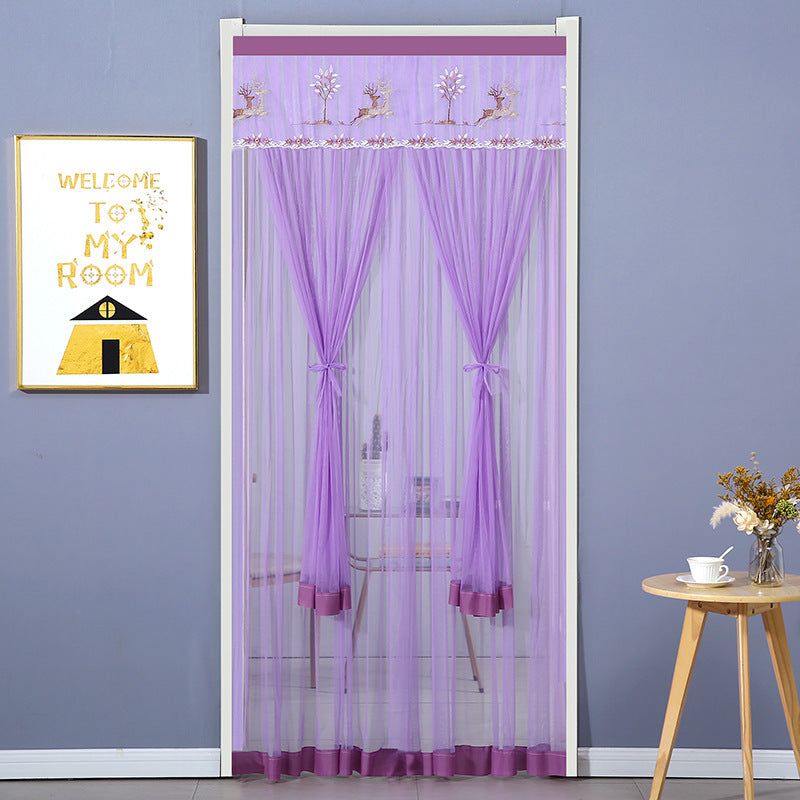 KTX-845715 Mosquito-Proof Lace Curtain - 90x200cm or 100x200cm, Velcro Style, Various Colors Available