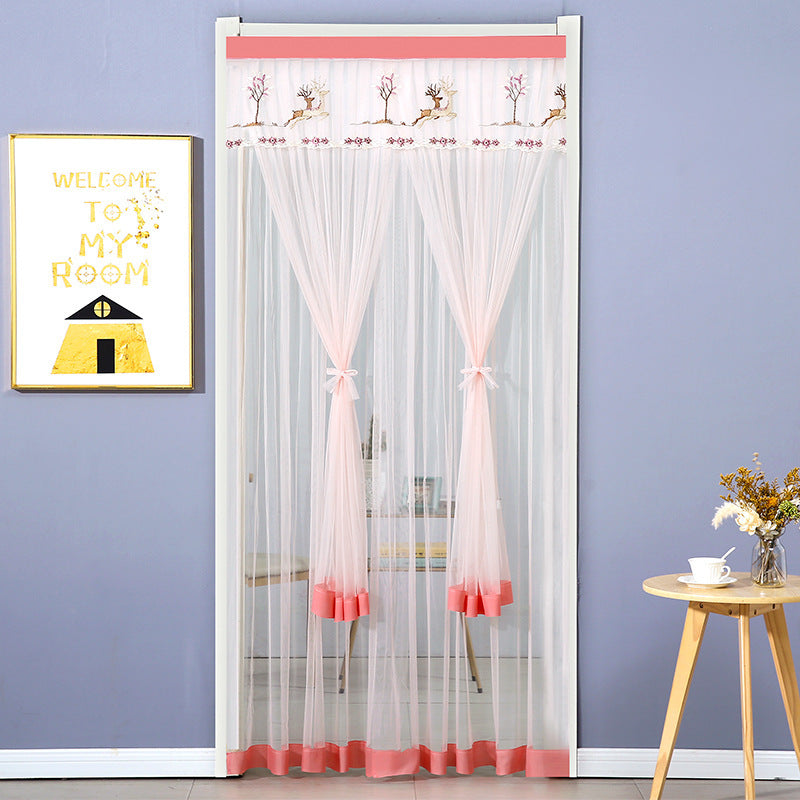 KTX-845715 Mosquito-Proof Lace Curtain - 90x200cm or 100x200cm, Velcro Style, Various Colors Available
