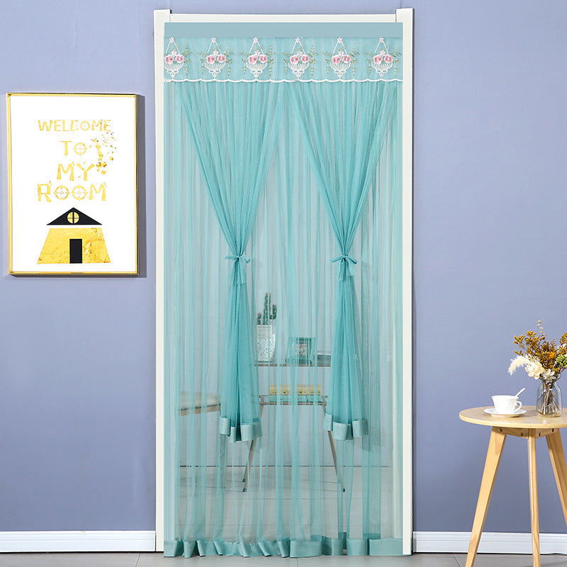 KTX-845715 Mosquito-Proof Lace Curtain - 90x200cm or 100x200cm, Velcro Style, Various Colors Available