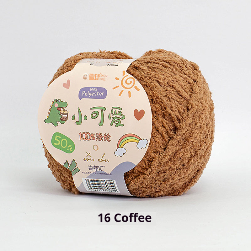 KTX-845843 Hand-Woven Three-Strand Velvet Crochet Yarn - 50g Wool Ball for DIY Crafts
