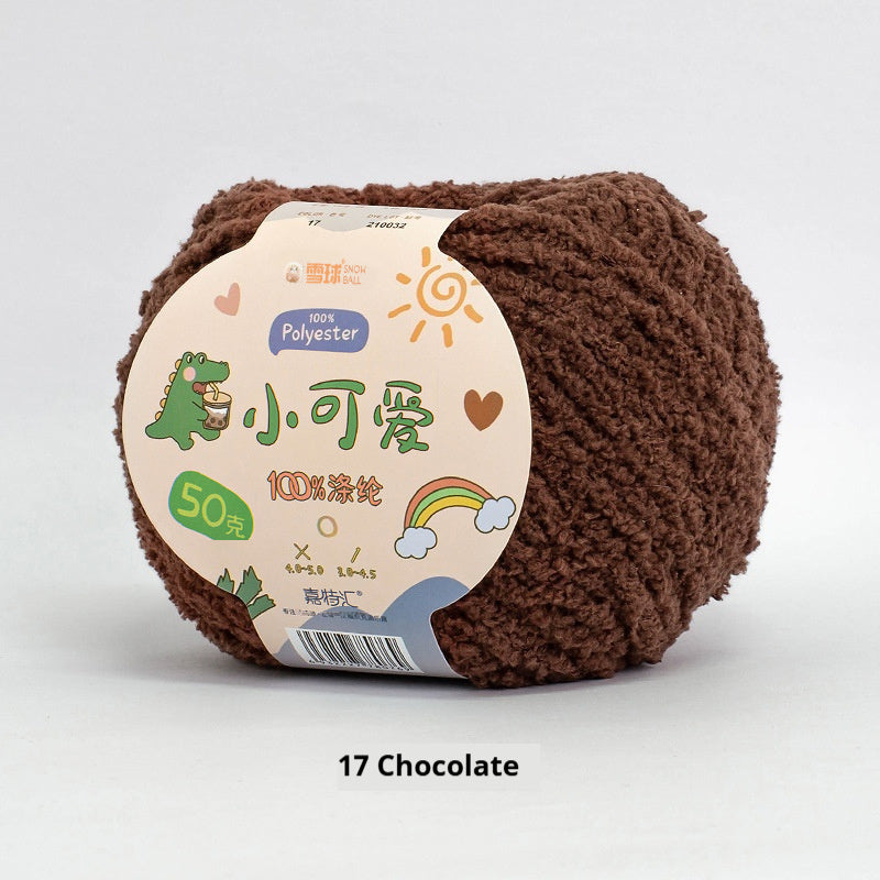 KTX-845843 Hand-Woven Three-Strand Velvet Crochet Yarn - 50g Wool Ball for DIY Crafts