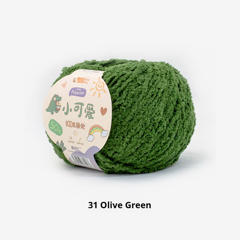 KTX-845843 Hand-Woven Three-Strand Velvet Crochet Yarn - 50g Wool Ball for DIY Crafts