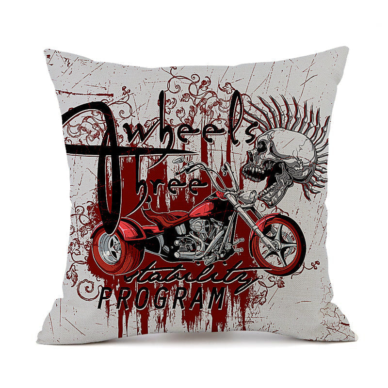 KTX-845843 Personalized Halloween Retro Skull Linen Throw Pillow Cover, 45x45cm