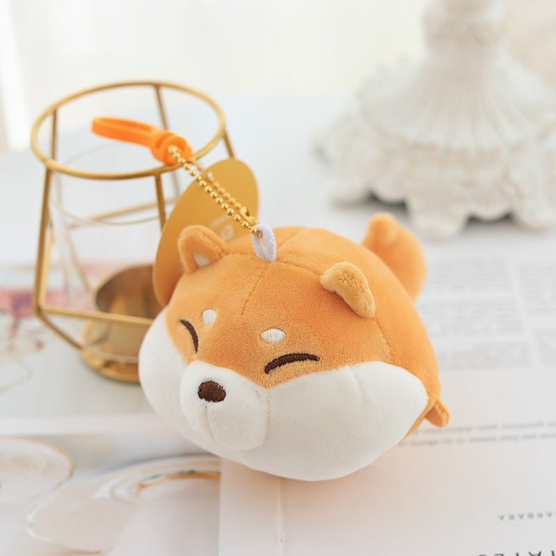 KTX-845843 Shiba Inu and Husky Dog Dumpling Keychain with Cosmetic Bag Set