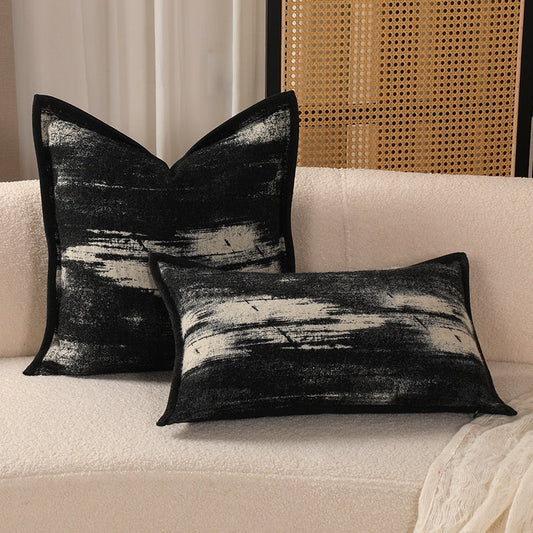 KTX-845971 Color Matching Cotton and Linen Couch Pillow - 45x45cm, New Chinese Style