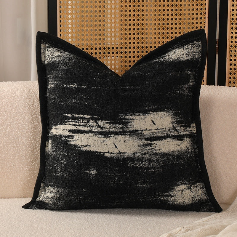 KTX-845971 Color Matching Cotton and Linen Couch Pillow - 45x45cm, New Chinese Style