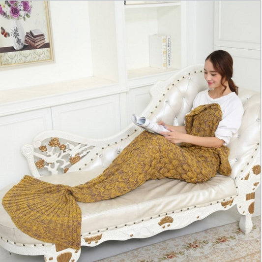 KTX-845971 Cozy Mermaid Tail Blanket in Various Colors - Soft Imitation Cashmere, Perfect for Winter