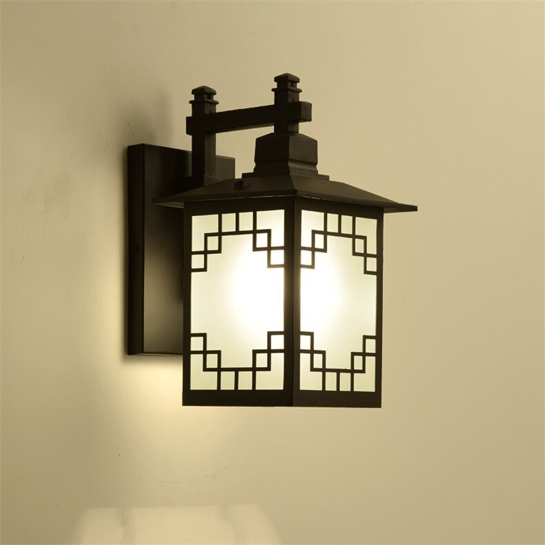 KTX-846867 Retro Outdoor Wall Lamp for Garden Gate – Sand Black Finish, E27 Design, Galvanized Sheet & Zinc Alloy Construction