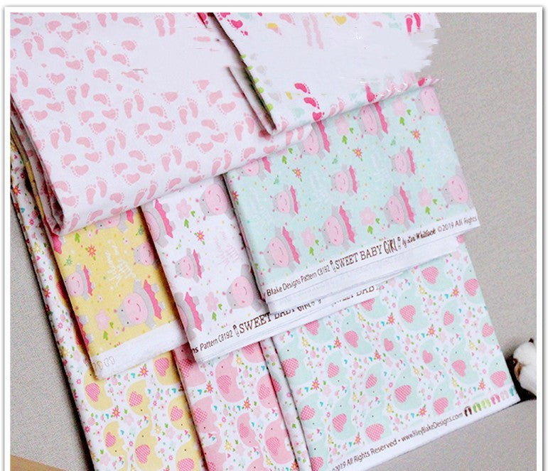 KTX-846995 Candy Color Cotton Cartoon Print Fabric for DIY Handmade Clothing - 45cm x 110cm