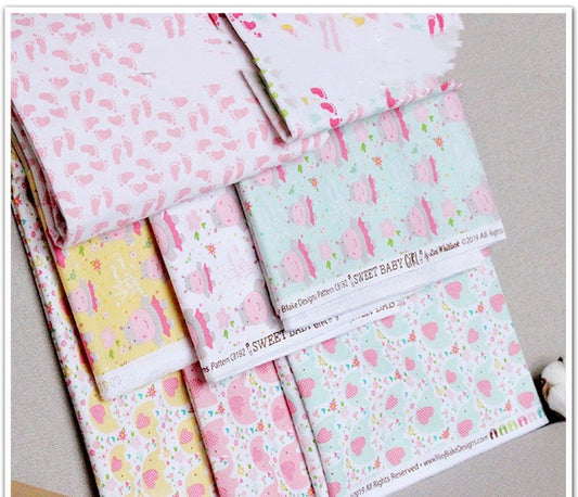 KTX-846995 Candy Color Cotton Cartoon Print Fabric for DIY Handmade Clothing - 45cm x 110cm