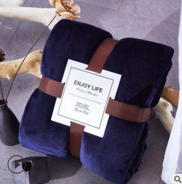 KTX-847315 Double-Sided Coral Fleece Blanket - Thick, Soft Polyester for Cozy Comfort