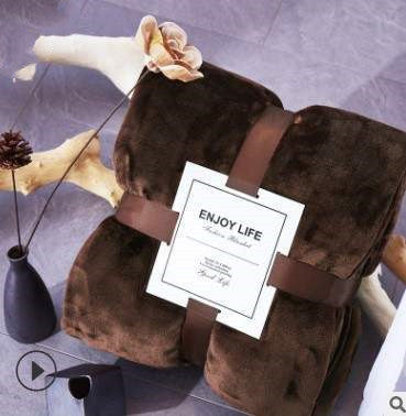 KTX-847315 Double-Sided Coral Fleece Blanket - Thick, Soft Polyester for Cozy Comfort