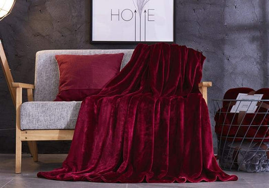 KTX-847315 Double-Sided Coral Fleece Blanket - Thick, Soft Polyester for Cozy Comfort