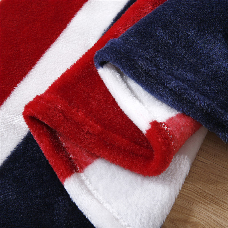 KTX-848147 British Flag Coral Fleece Blanket - Soft Polyester Fiber, 150x200 cm, European Style
