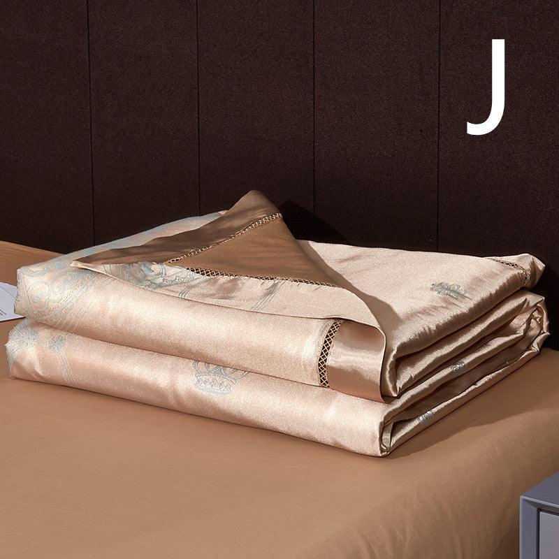 KTX-849299 Light Luxury Cotton Silk Embroidered Quilt Set for Summer Air Conditioning - Multiple Sizes Available