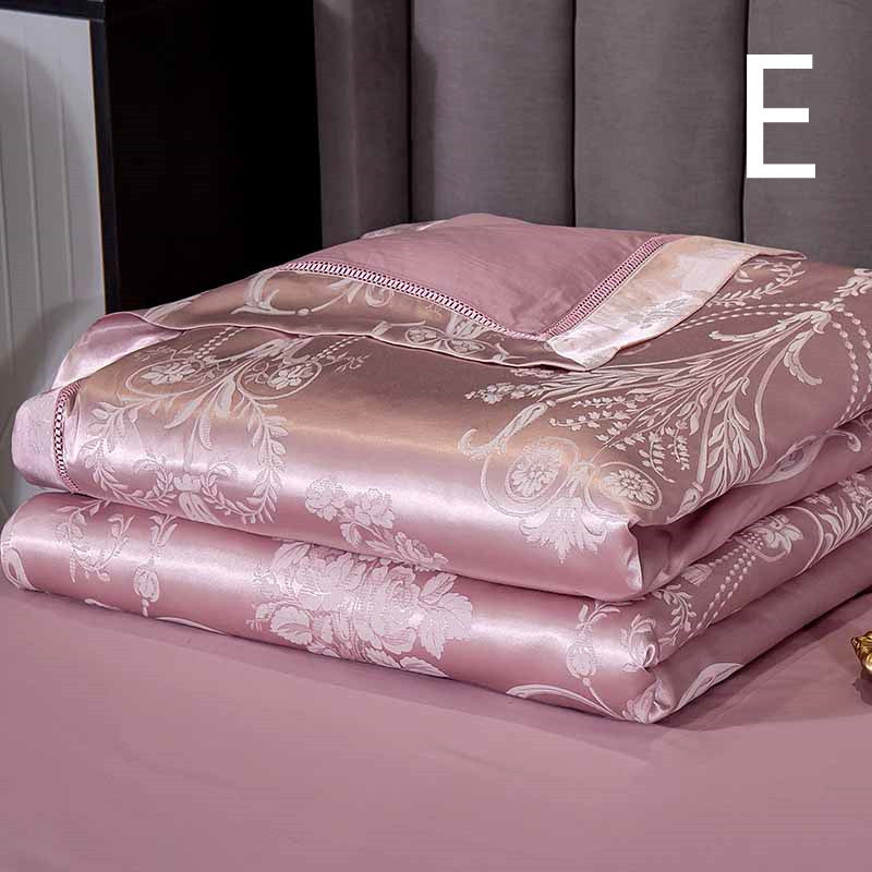KTX-849299 Light Luxury Cotton Silk Embroidered Quilt Set for Summer Air Conditioning - Multiple Sizes Available