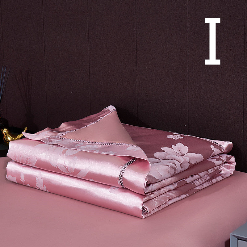 KTX-849299 Light Luxury Cotton Silk Embroidered Quilt Set for Summer Air Conditioning - Multiple Sizes Available