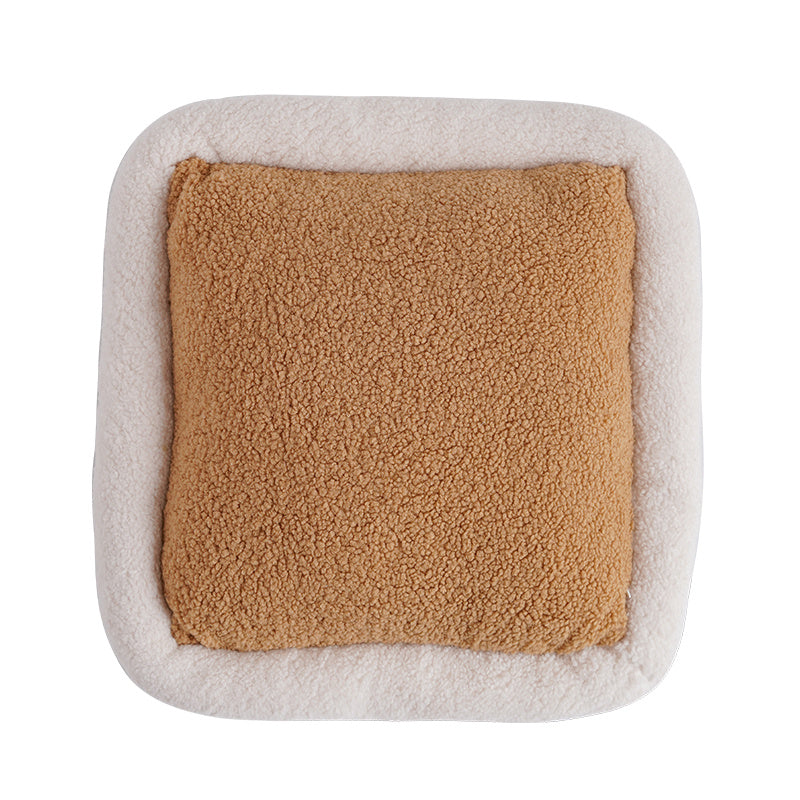 KTX-849619 Core Loop Velvet Living Room Pillow Set in Yellow and Khaki with PP Cotton Filling