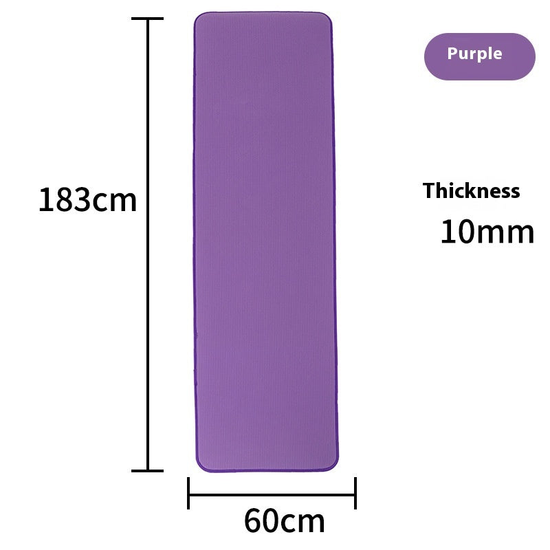 KTX-850195 Non-Slip Gymnastics Yoga Mat for Fitness and Dance - Solid Black with Red Edges, 183cm x 61cm, NBR Material
