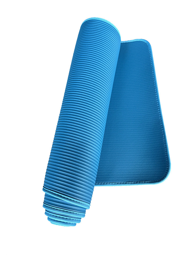 KTX-850195 Non-Slip Gymnastics Yoga Mat for Fitness and Dance - Solid Black with Red Edges, 183cm x 61cm, NBR Material