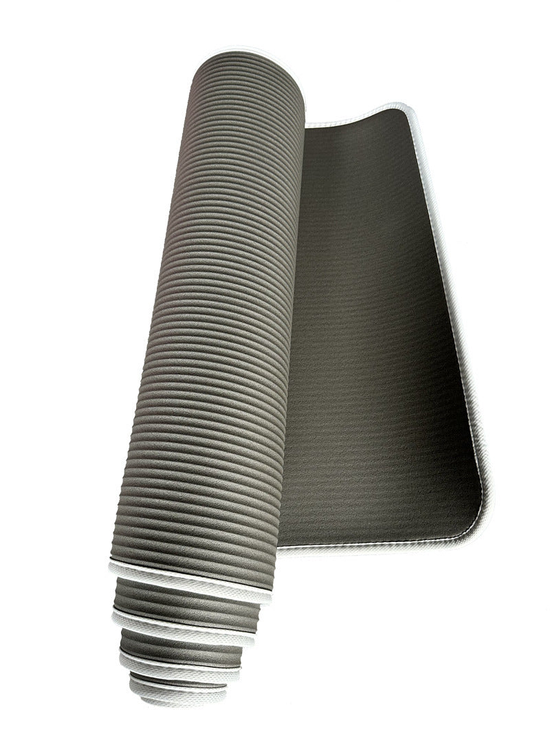 KTX-850195 Non-Slip Gymnastics Yoga Mat for Fitness and Dance - Solid Black with Red Edges, 183cm x 61cm, NBR Material