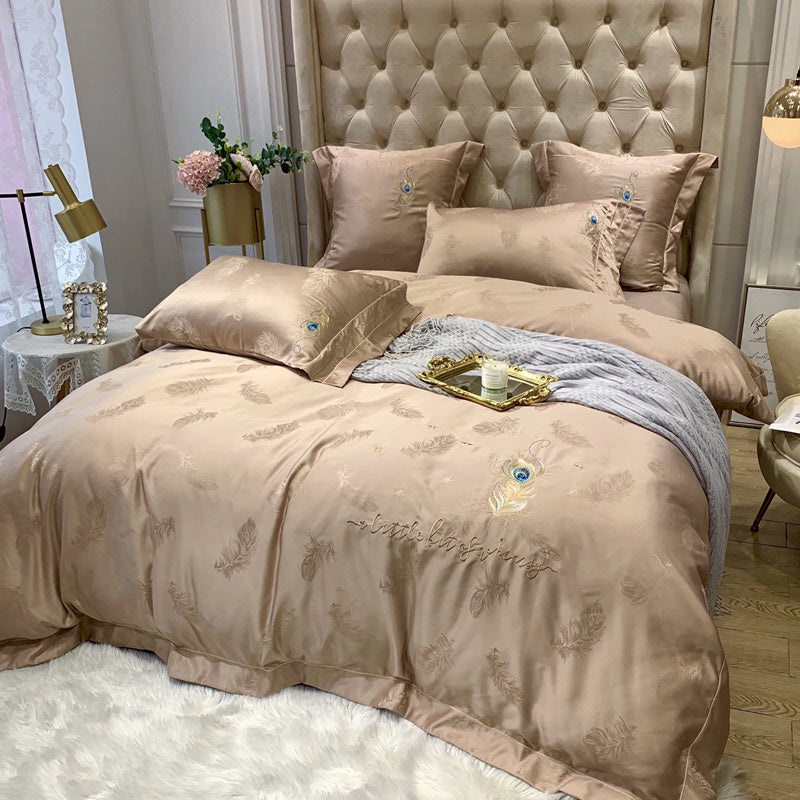 KTX-850387 Pure Cotton Quilted Bedding Set - 4-Piece Bed Sheet Ensemble in Multiple Colors