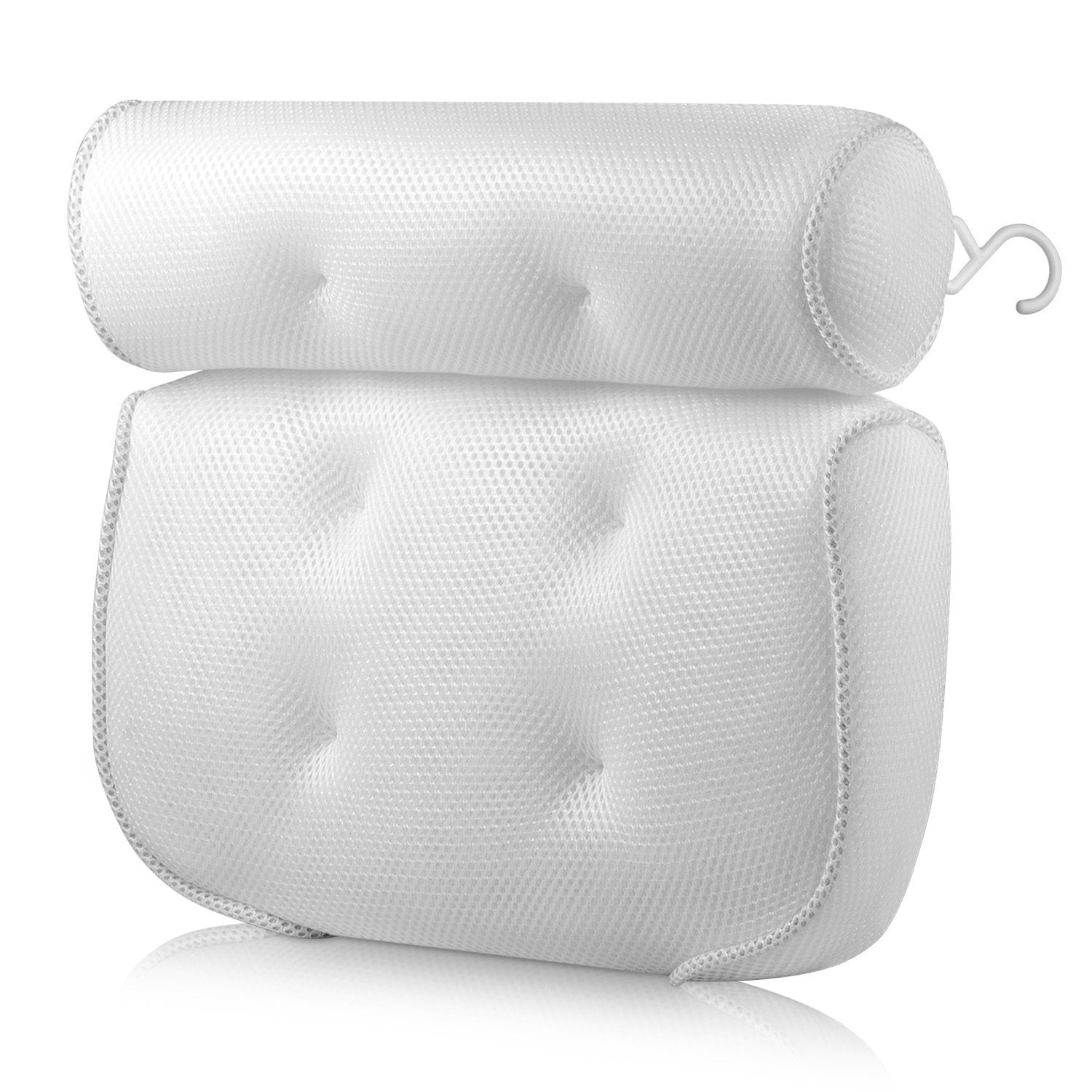 KTX-850451 3D Mesh Suction Cup Bath Pillow for Ultimate Comfort and Relaxation