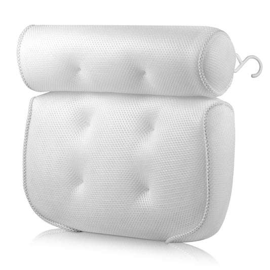 KTX-850451 3D Mesh Suction Cup Bath Pillow for Ultimate Comfort and Relaxation