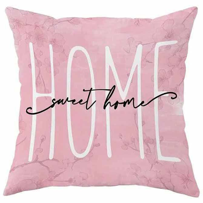 KTX-850515 Cherry Blossom Design Short Velvet Cushion Cover, 45x45cm, Stylish Home Decor
