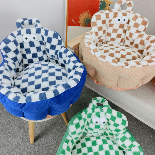 KTX-852051 Cozy Round Pet Bed for Dogs and Cats - Four Seasons Design, Multiple Colors Available