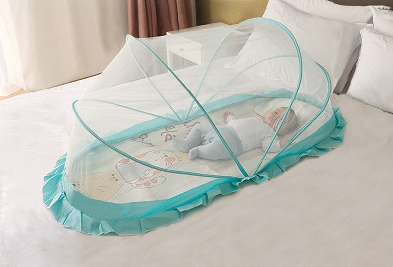 KTX-852243 Foldable Mosquito Net for Baby Crib - Insect-Proof Cover for Newborns in Pink and Blue