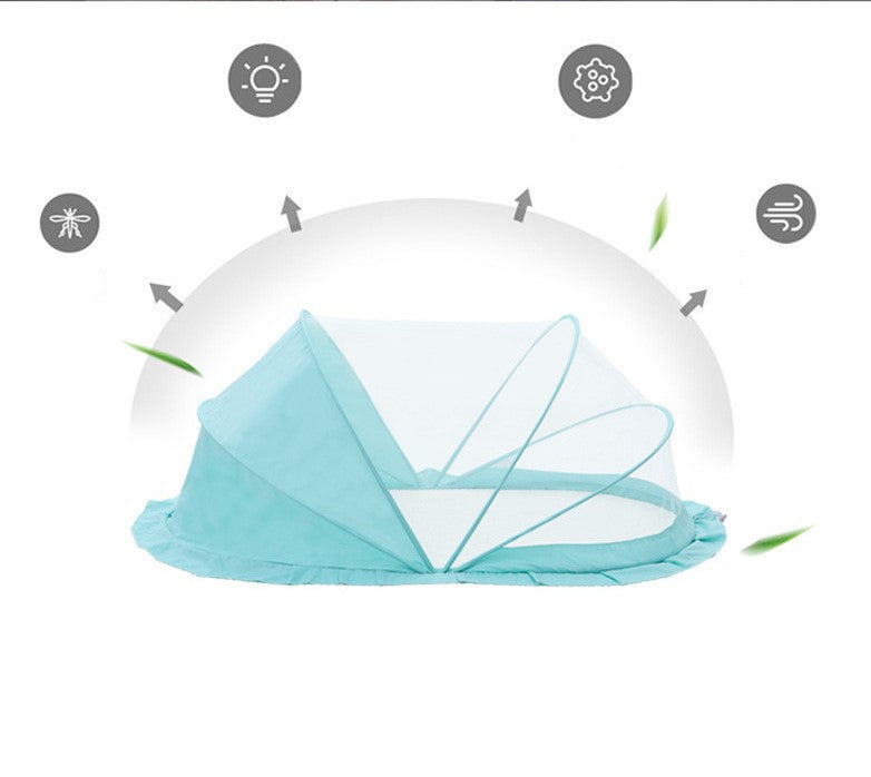 KTX-852243 Foldable Mosquito Net for Baby Crib - Insect-Proof Cover for Newborns in Pink and Blue