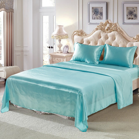 KTX-852691 Imitation Silk Polyester Bedding Set with Active Dyeing - 4 Pieces