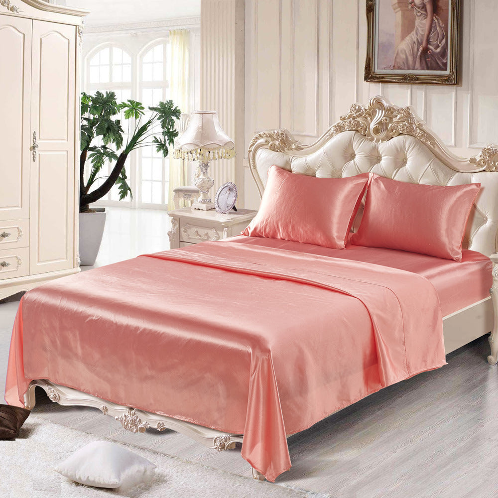 KTX-852691 Imitation Silk Polyester Bedding Set with Active Dyeing - 4 Pieces