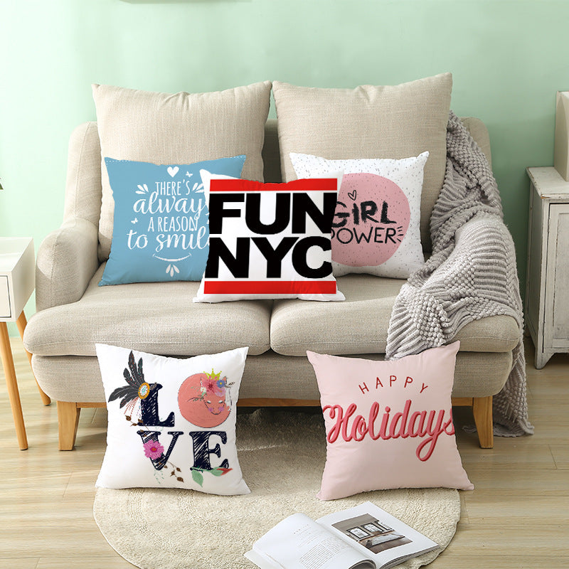 KTX-852819 Linen Peach Skin Super Soft Cushion Cover, 45x45cm Brushed Cloth with PP Cotton Filling