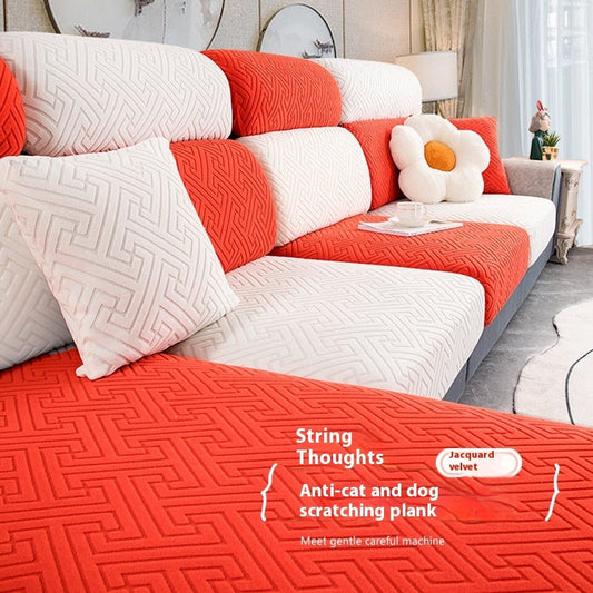 KTX-853971 Non-Slip Sofa Cushion Cover in Various Colors and Sizes, Modern Stripe Pattern