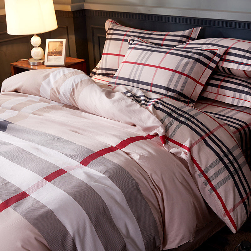 KTX-854227 Comfortable Four-Piece Printed Cotton Bed Set