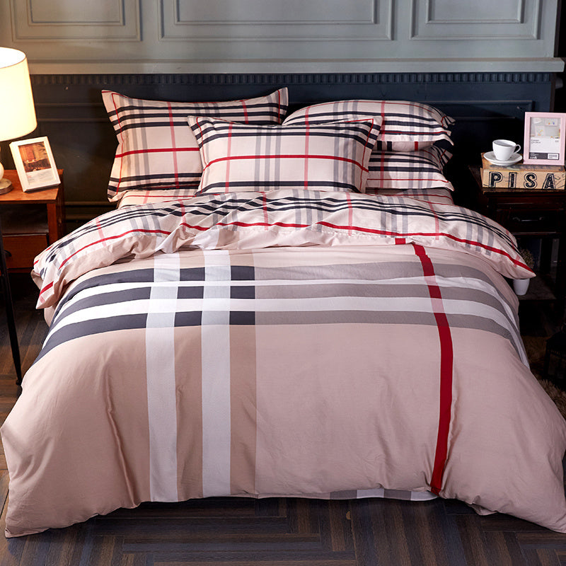 KTX-854227 Comfortable Four-Piece Printed Cotton Bed Set