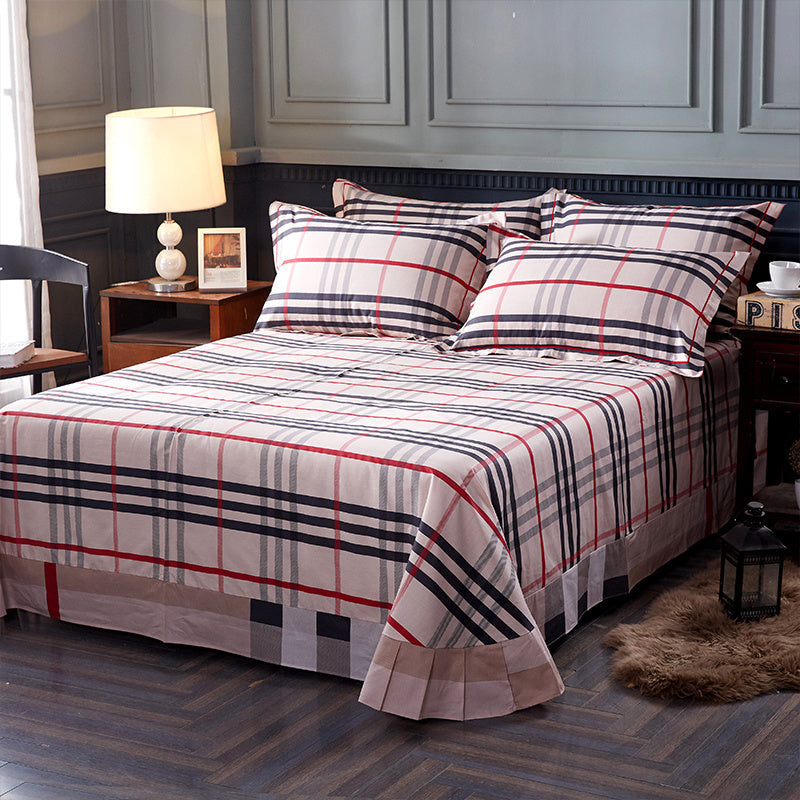 KTX-854227 Comfortable Four-Piece Printed Cotton Bed Set