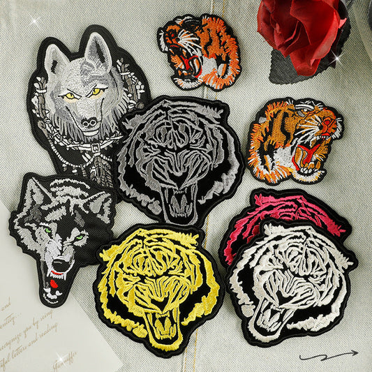 KTX-854995 Wolf Patch Decorative Accessory for Shoes and Hats, Polyester Non-woven Fabric
