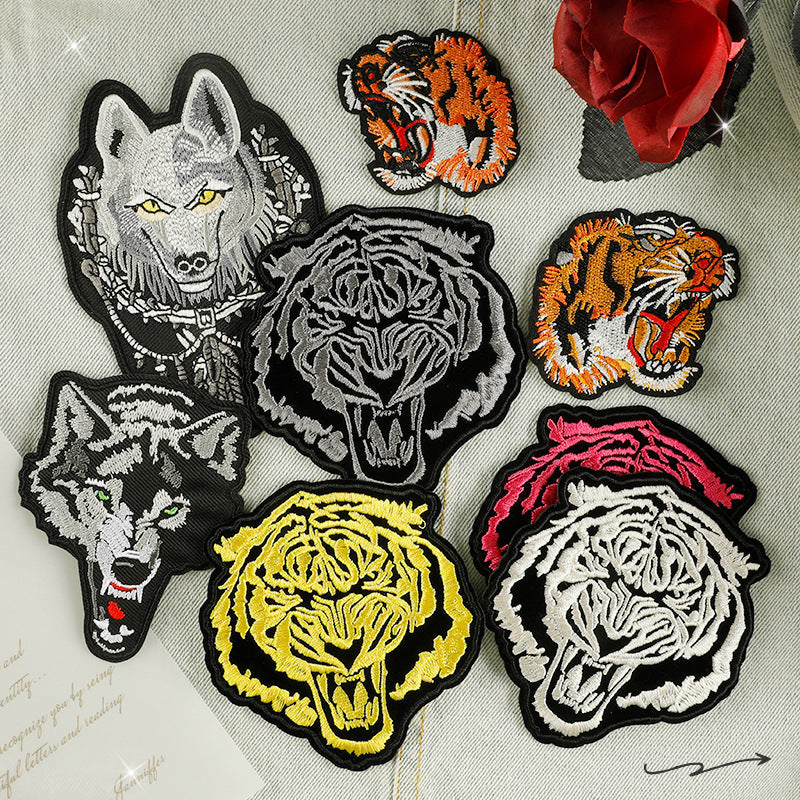 KTX-854995 Wolf Patch Decorative Accessory for Shoes and Hats, Polyester Non-woven Fabric
