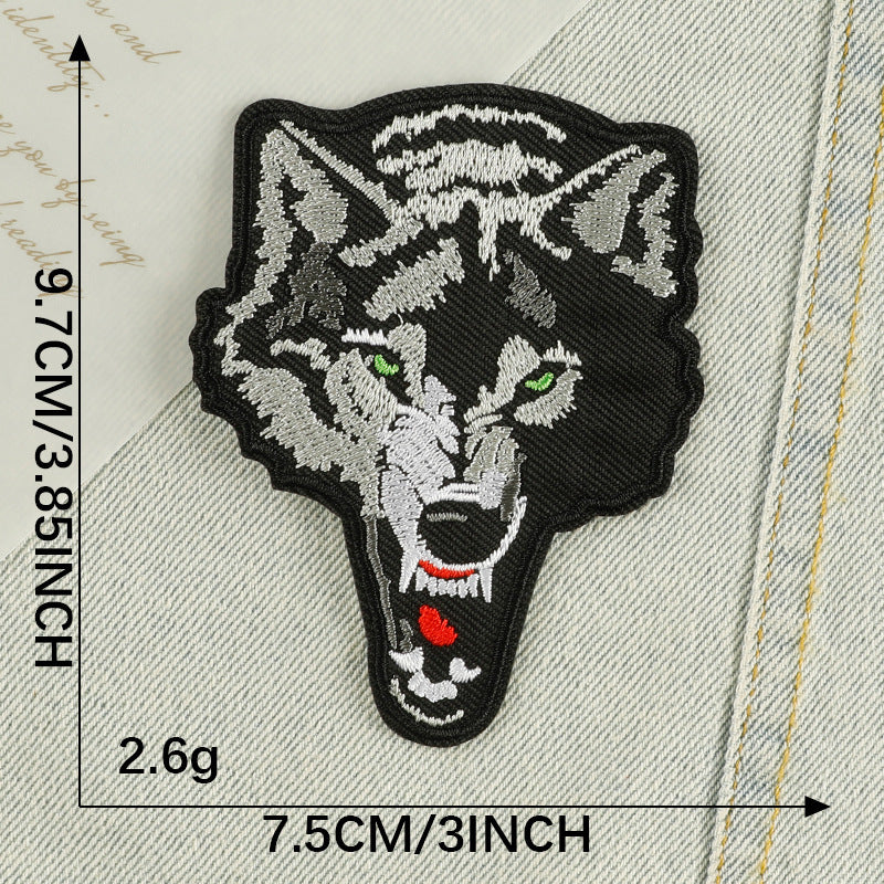 KTX-854995 Wolf Patch Decorative Accessory for Shoes and Hats, Polyester Non-woven Fabric