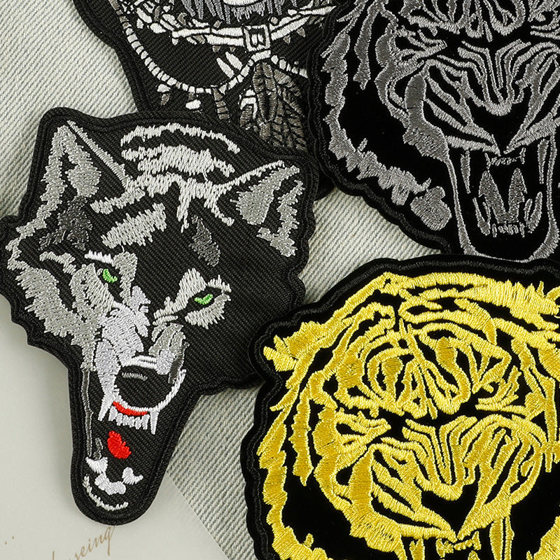 KTX-854995 Wolf Patch Decorative Accessory for Shoes and Hats, Polyester Non-woven Fabric
