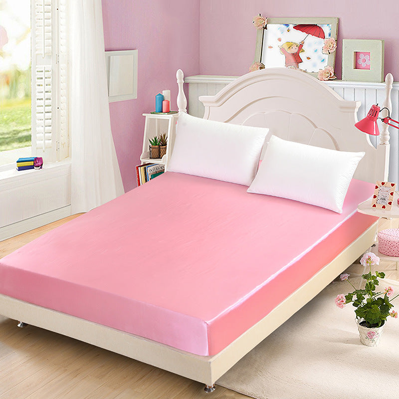 KTX-855699 Artificial Silk Quilted Bed Sheet - Soft Polyester Fiber, Solid Color, Modern Style