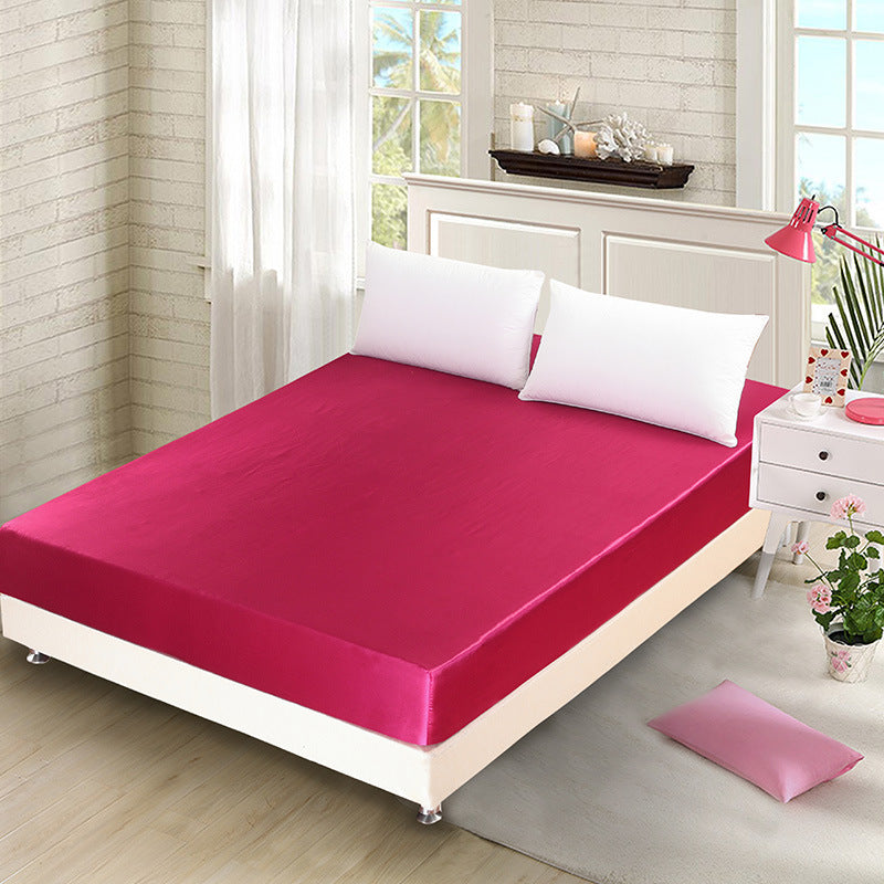 KTX-855699 Artificial Silk Quilted Bed Sheet - Soft Polyester Fiber, Solid Color, Modern Style